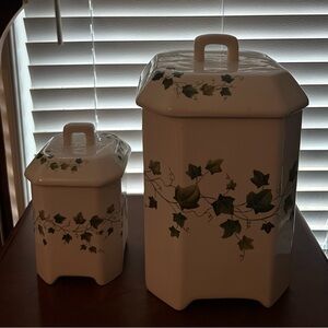 Ivy Leaf Ceramic Canister Set